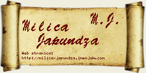 Milica Japundža vizit kartica